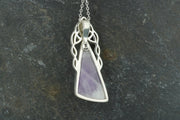 Blue John & Sapphire Sterling Silver Pendant