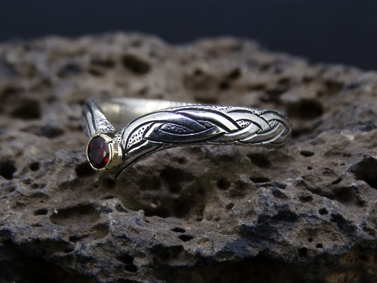 Knoydart Almodie Garnet & Scottish Gold Ring