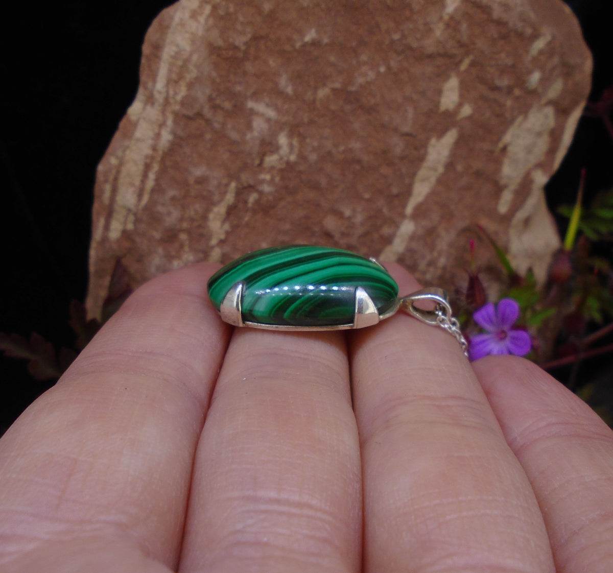 Malachite Sterling Silver Pendant