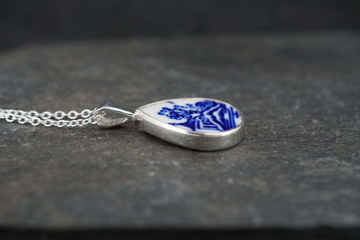 Old Willow House & Tree Sterling Silver Pendant