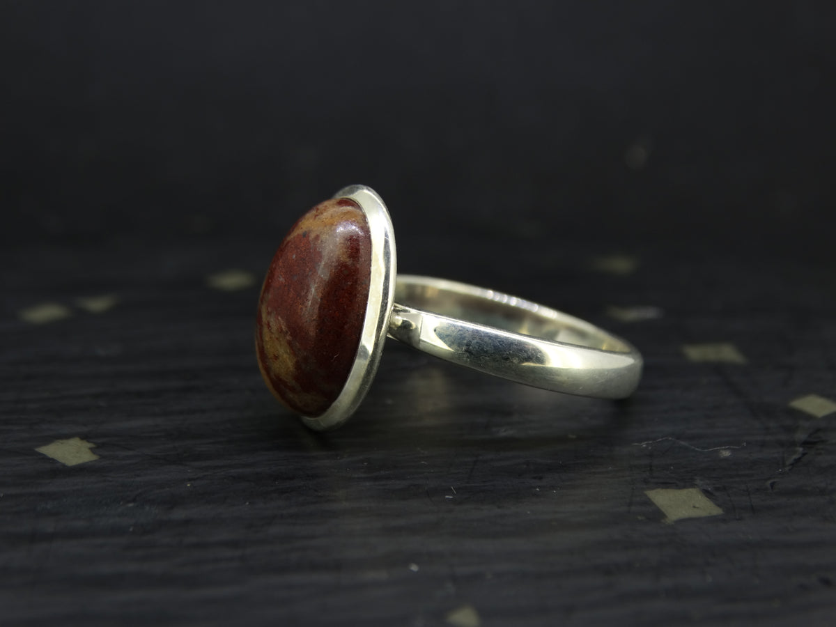 Arthur's Seat Jasper Sterling Silver Oval Cut Ring