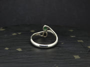 Black Sapphire and Emerald Sterling Silver Ring