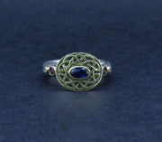'Sæla' Scottish Sapphire, Garnet & Diamond Scottish Gold Sterling Silver Ring