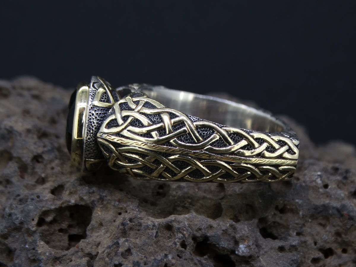 Cairngorm Quartz Scottish Gold and Sterling Silver Ring