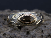 Cairngorm Quartz Scottish Gold and Silver Vine Design Ring
