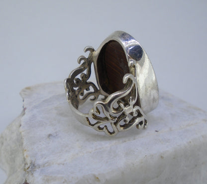 Opal Sterling Silver Filigree Ring