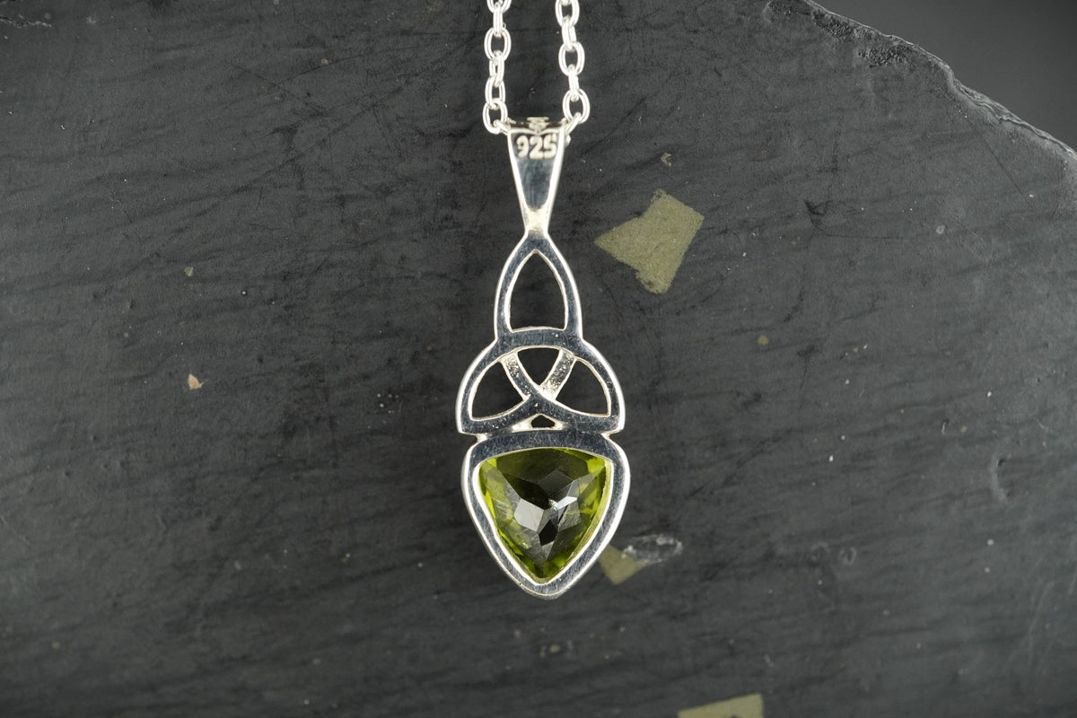Peridot Sterling Silver Celtic Knot Pendant