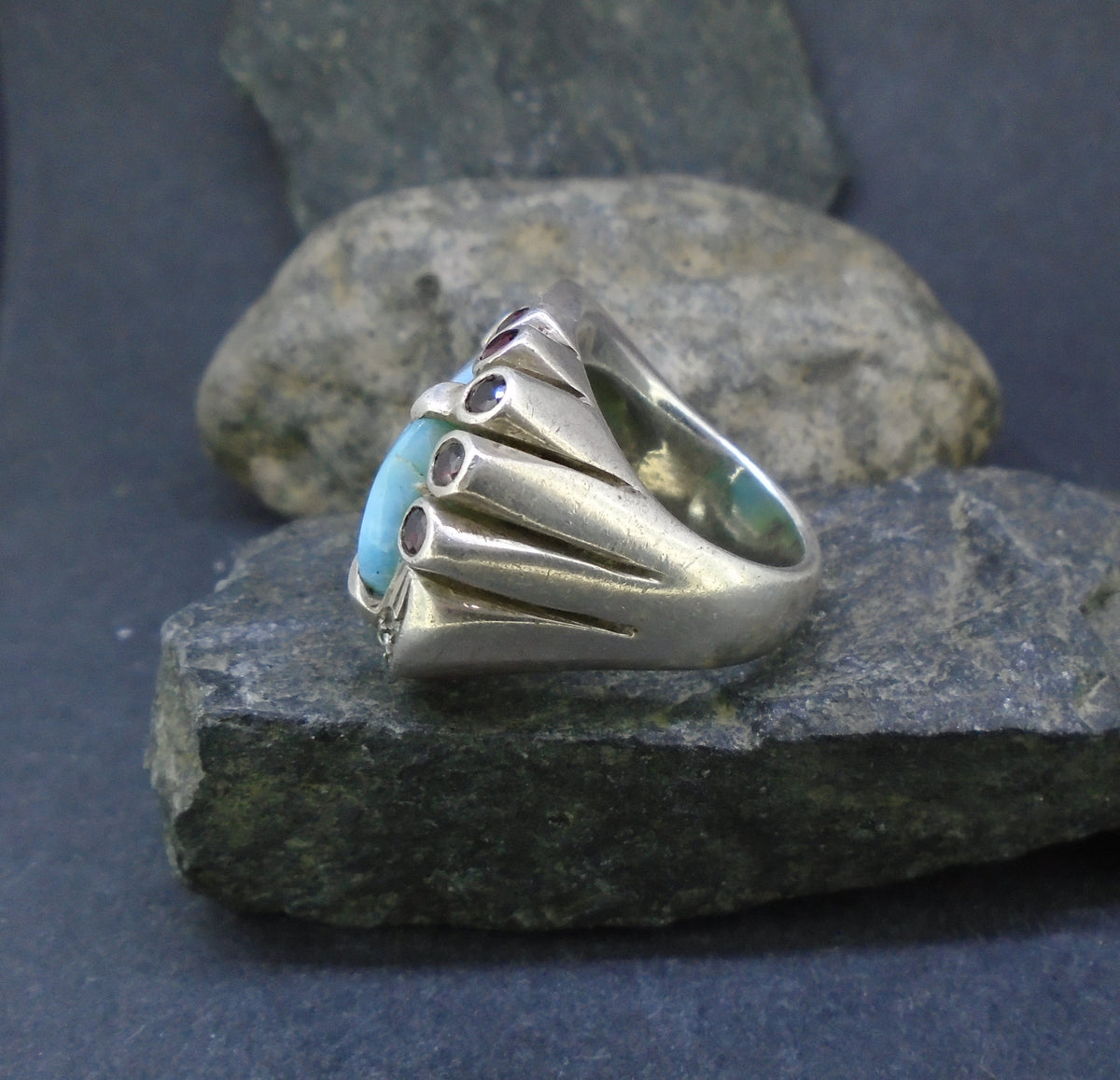 'Siren Song' Larimar Sterling Silver Statement Ring