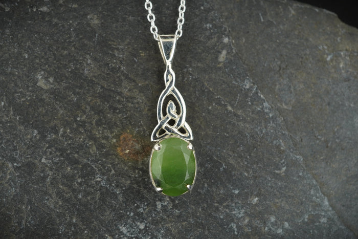 Rare New Zealand Jade Celtic Sterling Silver Pendant