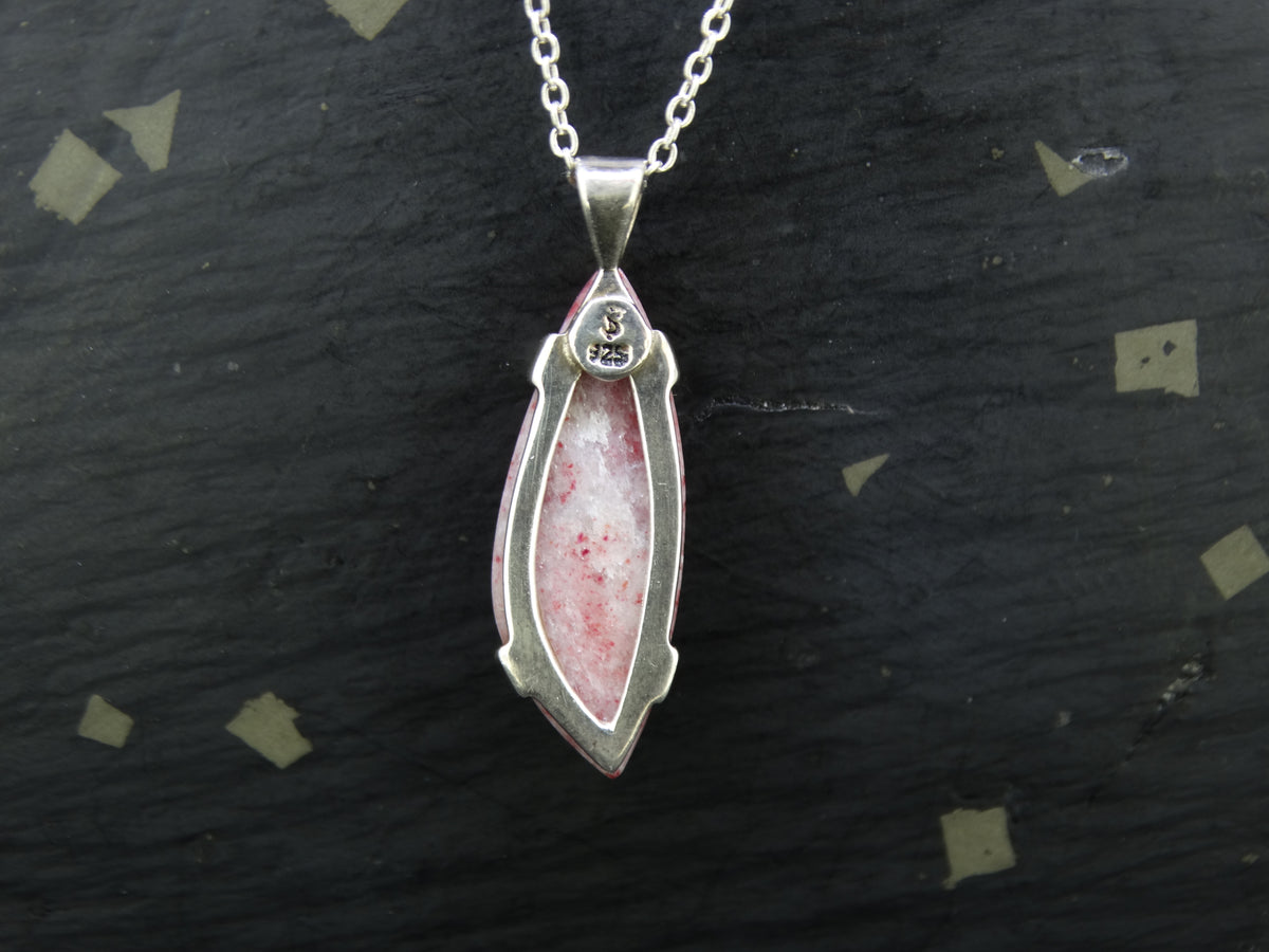 Pink Thulite Sterling Silver Claw Set Pendant