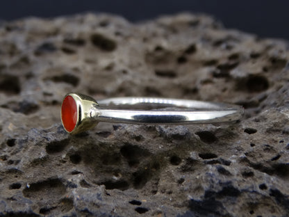 Delicate Scottish Carnelian Scottish Gold and Silver Ring