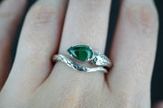 Malachite Sterling Silver Adjustable Serpent Ring