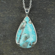 Rare Persian Turquoise Sterling Silver Pendant