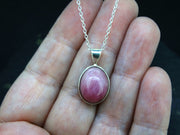 Natural Pink Ruby Sterling Silver Round Pendant