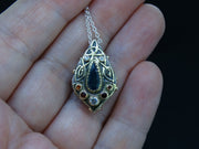 Scottish Sapphire, Elie Ruby and Diamond Pendant with 14ct Scottish Gold