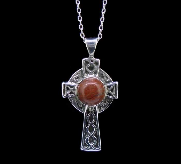 Lewisian Celtic Cross Sterling Silver Pendant
