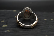 Australian Black Opal Ring with 18ct Gold & Sterling Silver