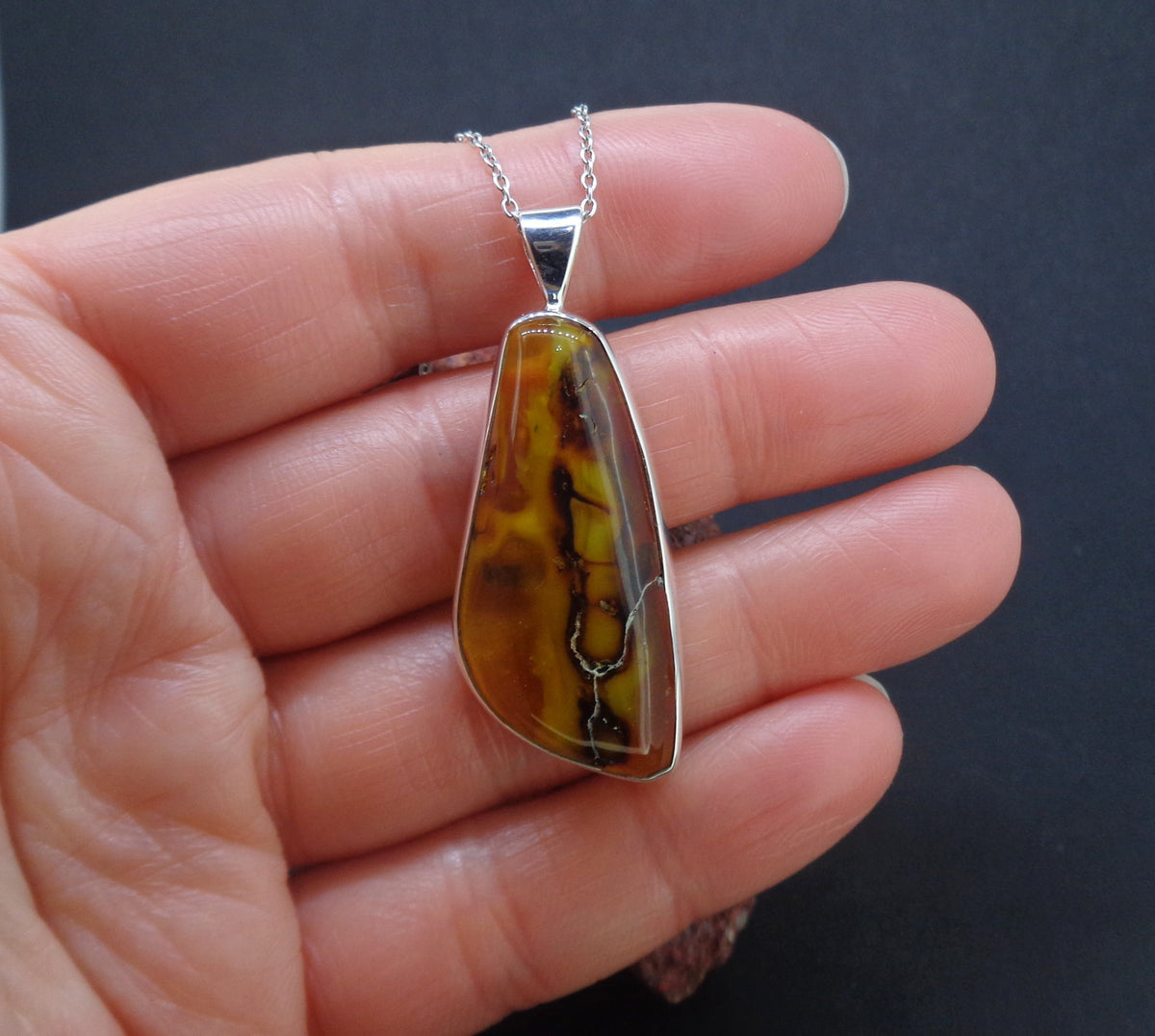 Baltic Amber Sterling Silver Pendant