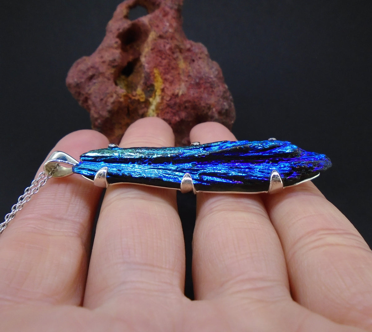 Aura Kyanite Sterling Silver Pendant