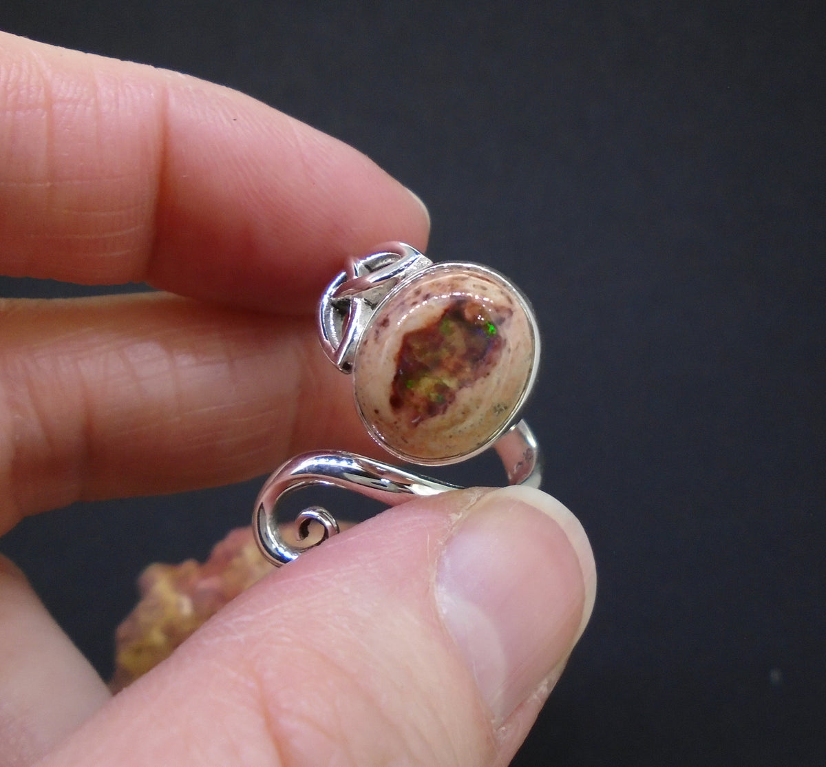 Mexican Opal Sterling Silver Ring