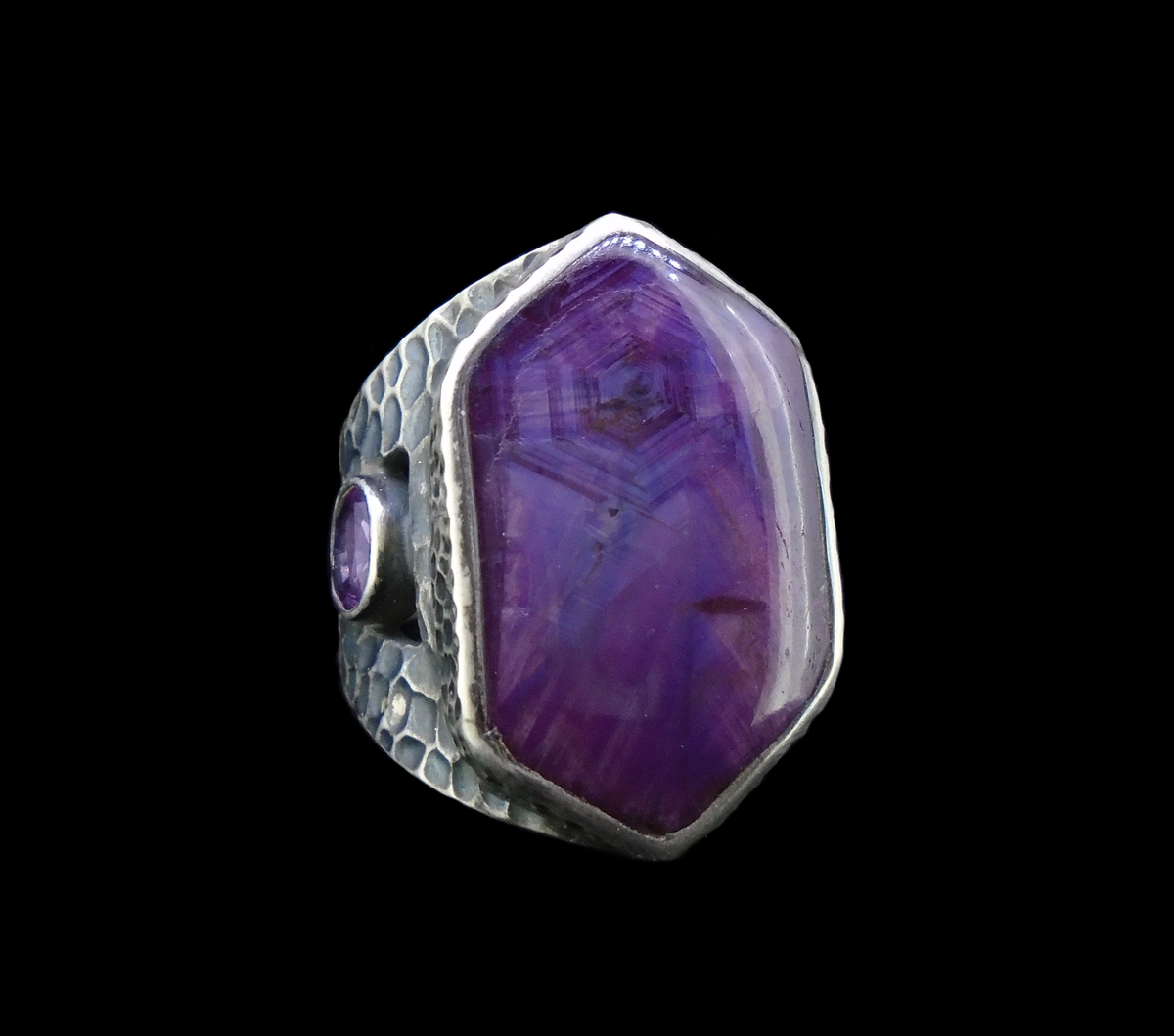 Trapiche Ruby & Rose Sapphire Sterling Silver Ring