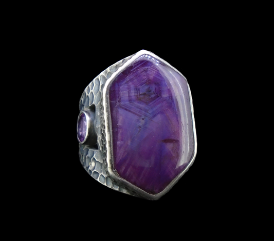 Trapiche Ruby & Rose Sapphire Sterling Silver Ring