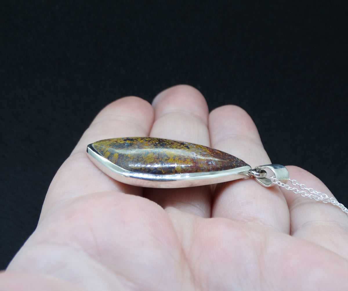 Scottish Campsie Fells Jasper Sterling Silver Pendant