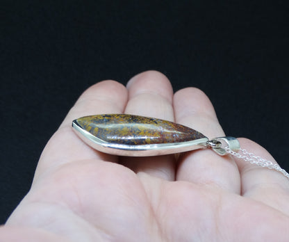 Scottish Campsie Fells Jasper Sterling Silver Pendant