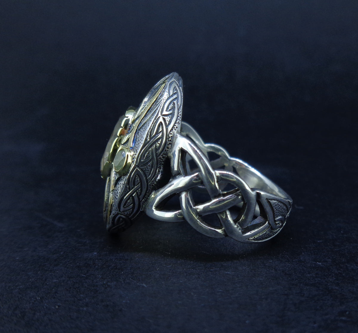 'Tatha' Perthshire Smoky Quartz & Misty Diamond, Scottish Gold & Silver Ring