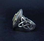 'Tatha' Perthshire Smoky Quartz & Misty Diamond, Scottish Gold & Silver Ring