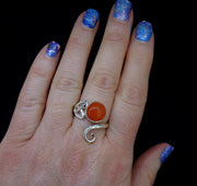 Carnelian Sterling Silver Celtic Ring