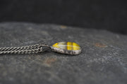 Bumblebee Jasper Hammered Sterling Silver Pendant
