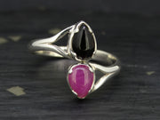 Ruby and Tourmaline Sapphire Sterling Silver Ring