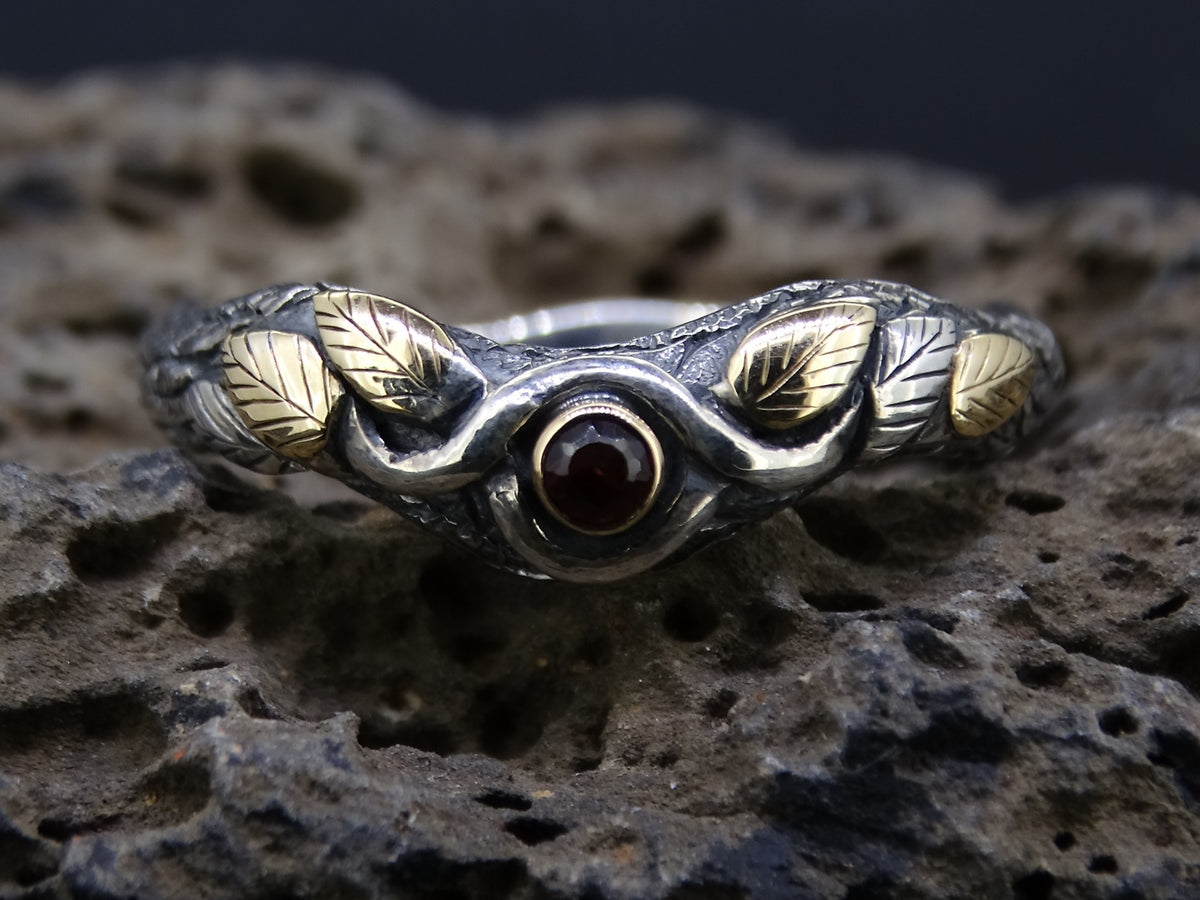 Elie Ruby with 14ct Scottish Gold Sterling Silver Ring