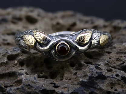 Elie Ruby with 14ct Scottish Gold Sterling Silver Ring