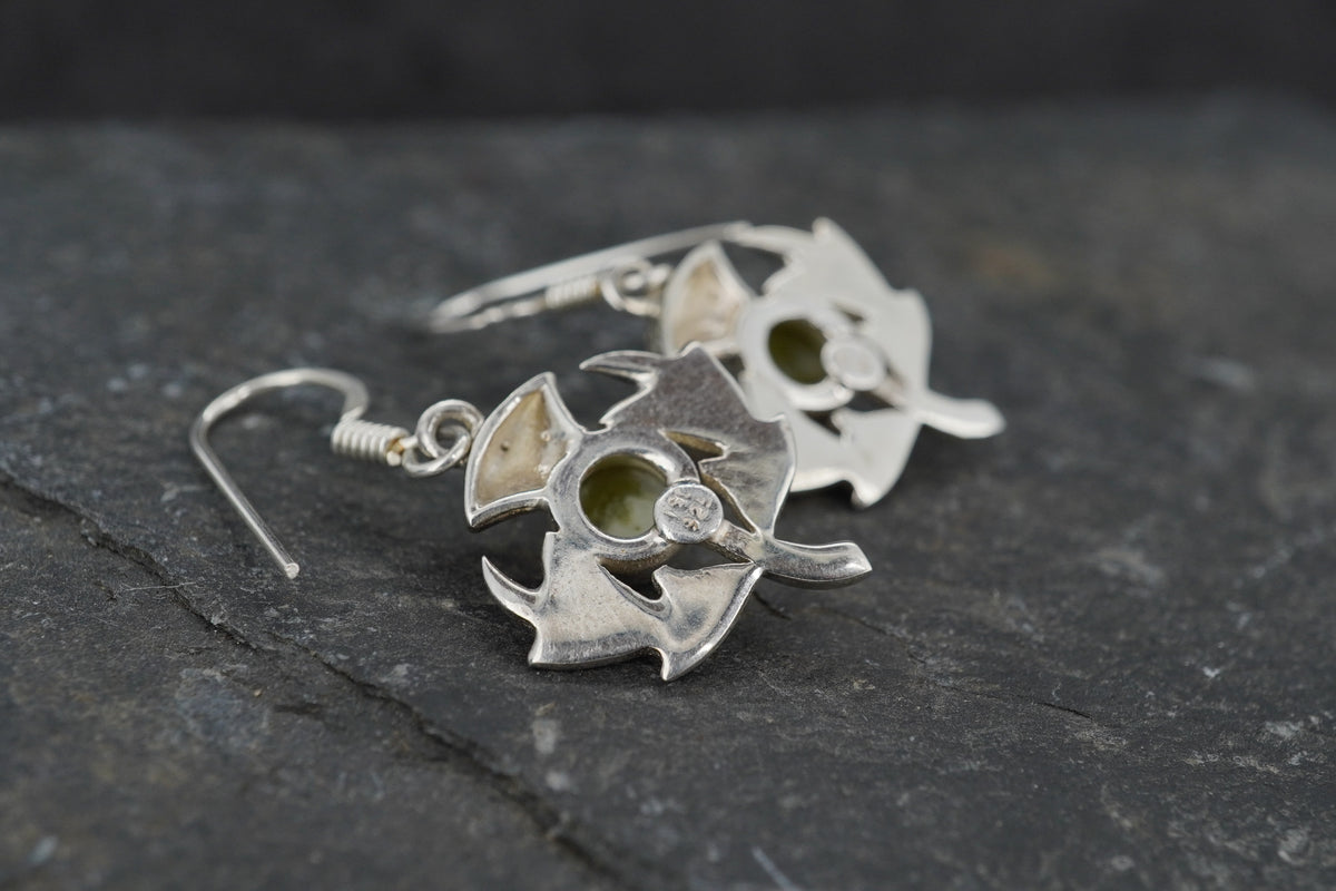 Skye Marble Sterling Silver Thistle Earrings