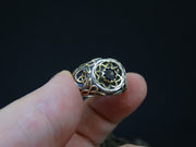 Cairngorm Quartz Scottish Gold and Silver Celtic Design Ring