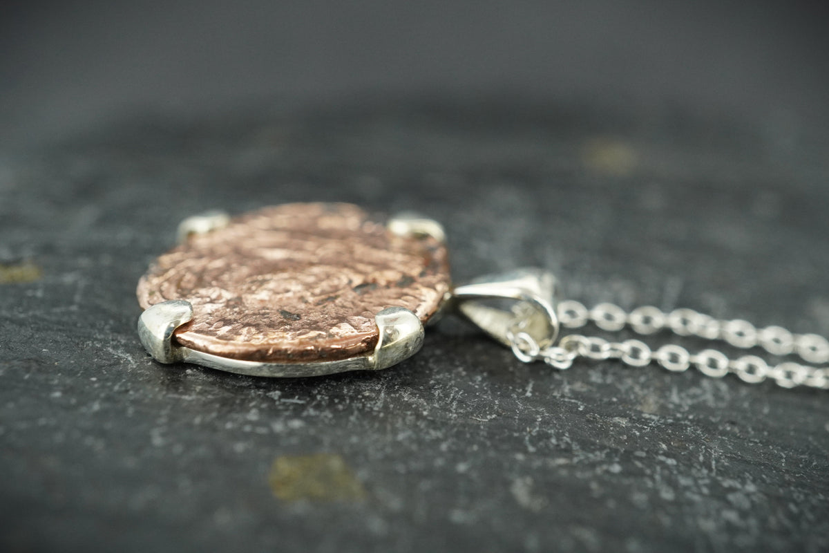 Ancient Roman Coin Sterling Silver Pendant