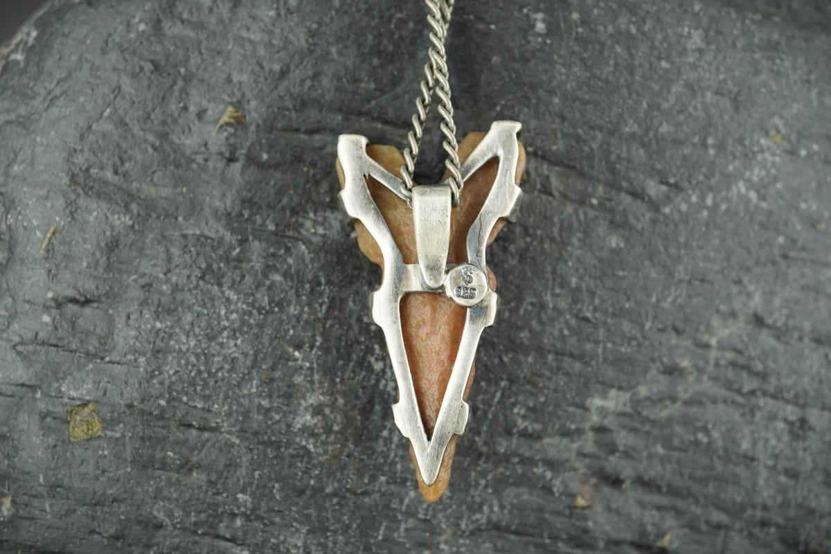 Neolithic Arrowhead Sterling Silver Pendant