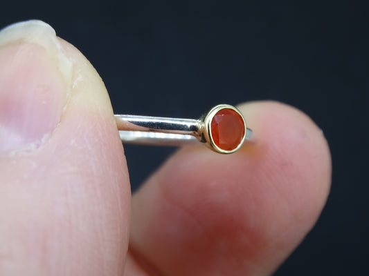 Delicate Scottish Carnelian Scottish Gold and Silver Ring