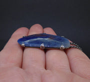 Natural Fancy Sapphire Sterling Silver Pendant