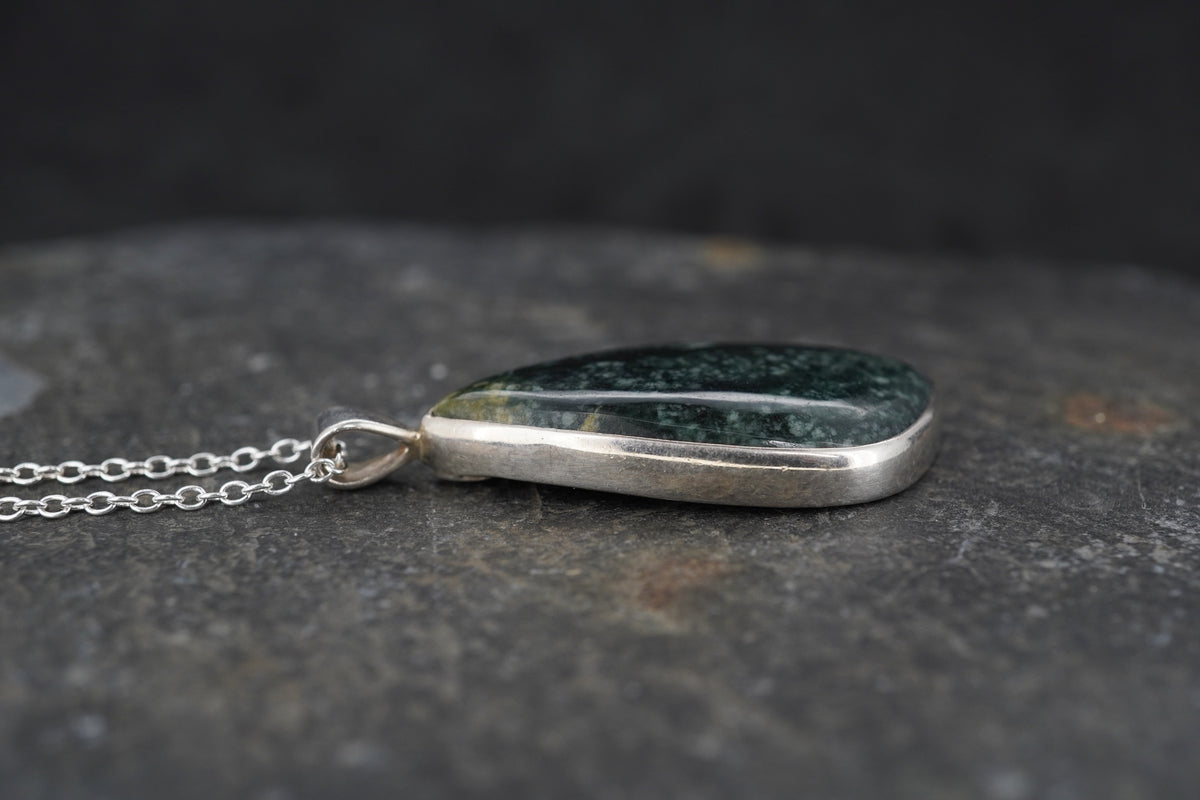 Rare New Zealand Jade Celtic Sterling Silver Pendant