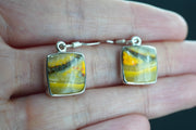 Bumblebee Jasper Sterling Silver Drop Earrings