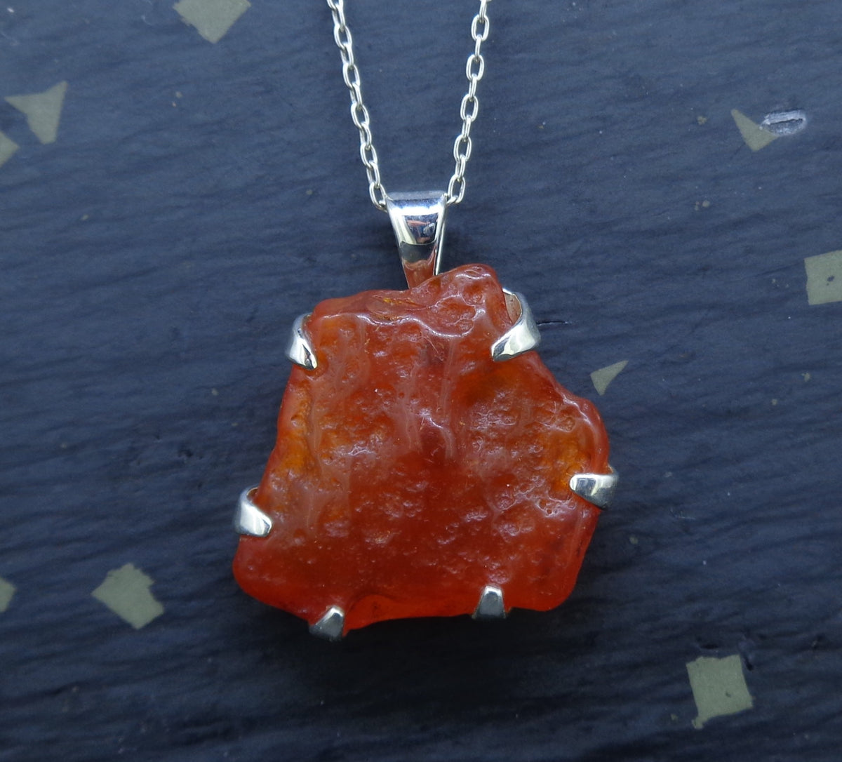 Carnelian Sterling Silver Pendant