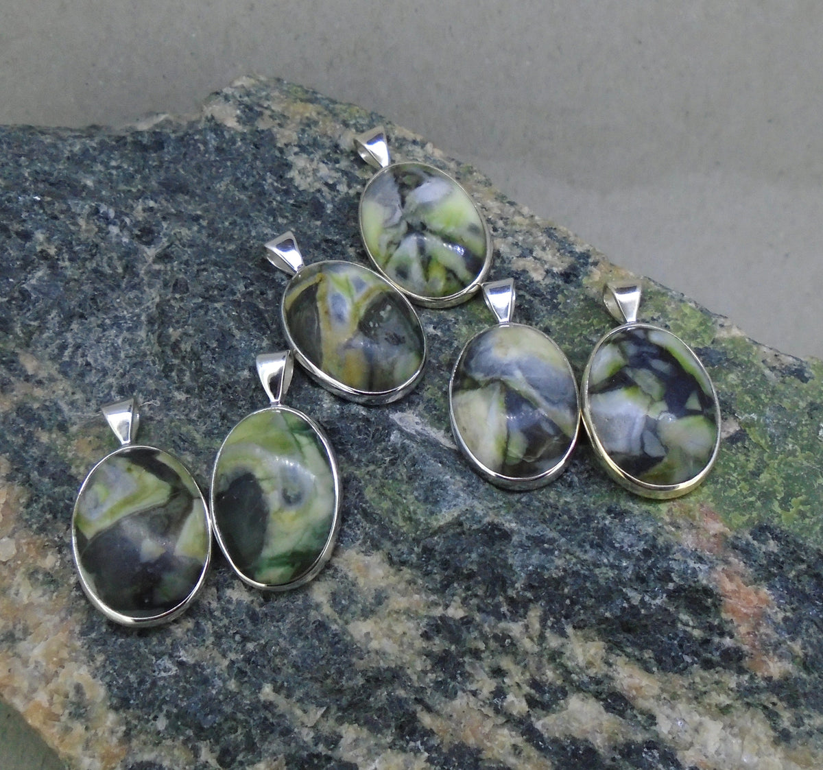 Skye Marble Sterling Silver Oval Pendant