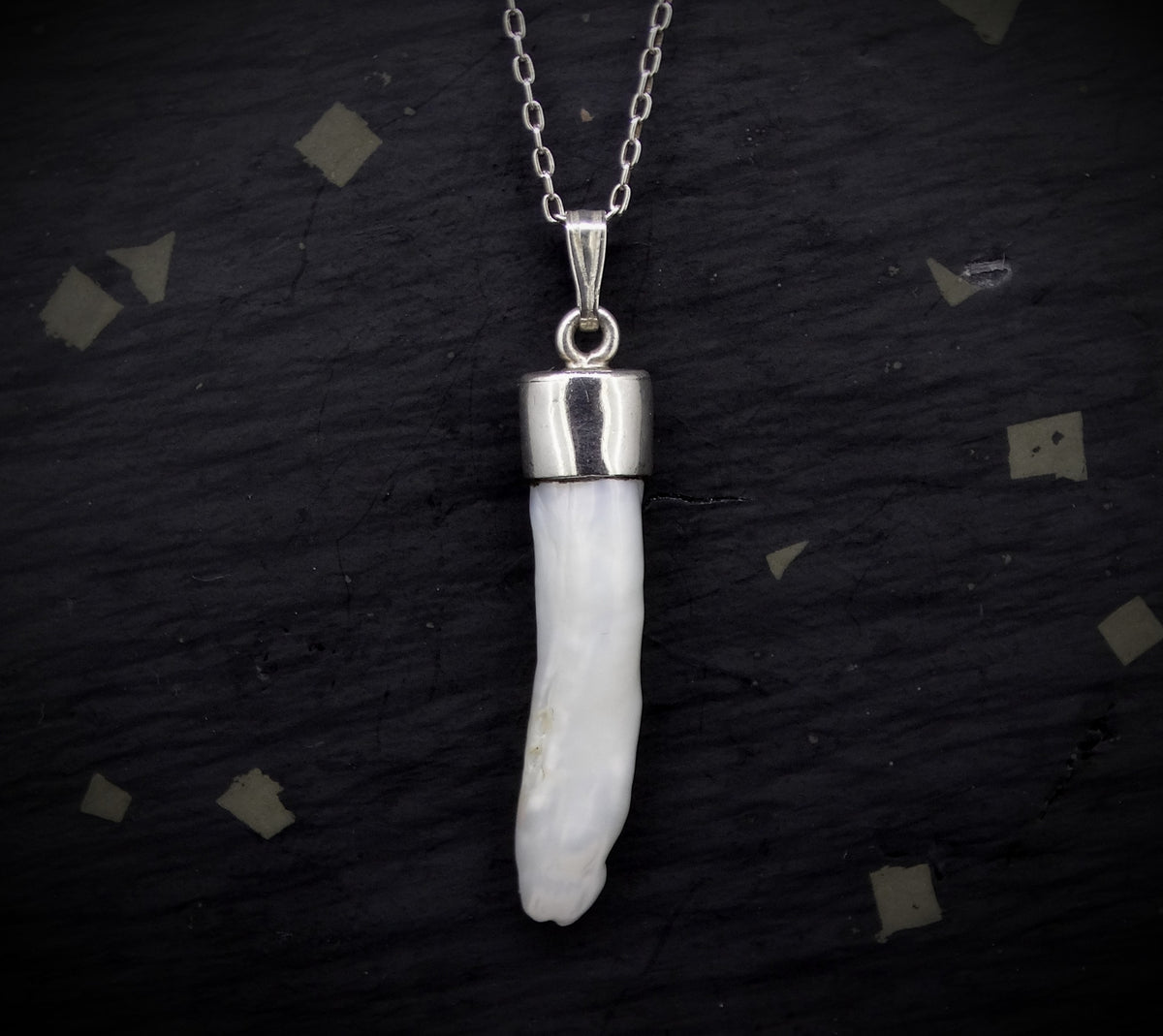 Stick Pearl Sterling Silver Pendant