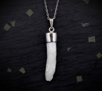 Stick Pearl Sterling Silver Pendant