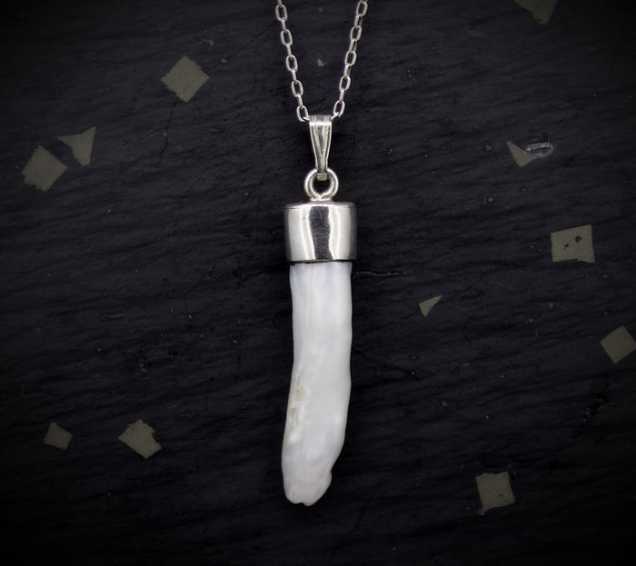 Stick Pearl Sterling Silver Pendant