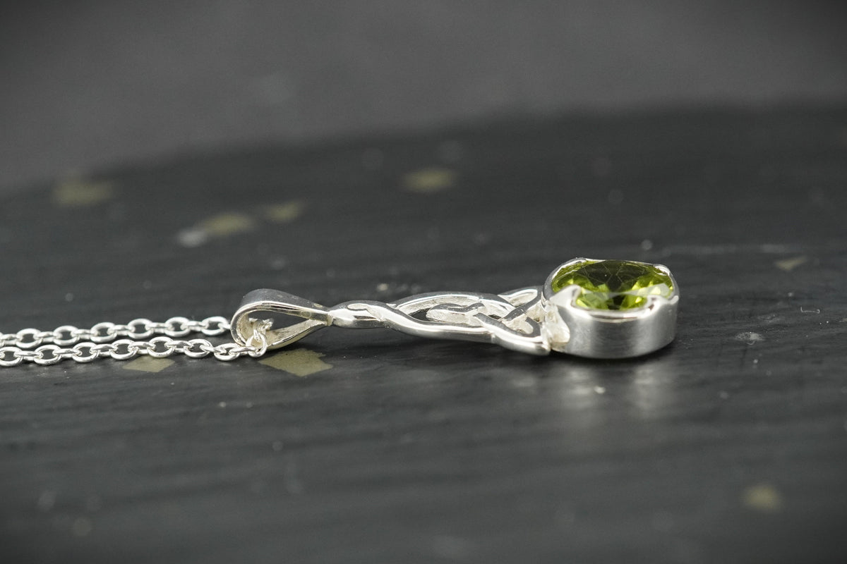 Peridot Sterling Silver Celtic Pendant