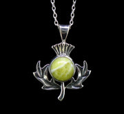 Highland Marble Scottish Thistle Sterling Silver Pendant